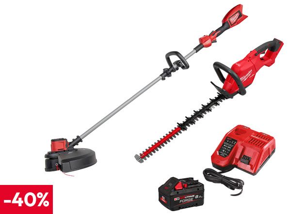 Akku-Rasentrimmer + Akku-Heckenschere