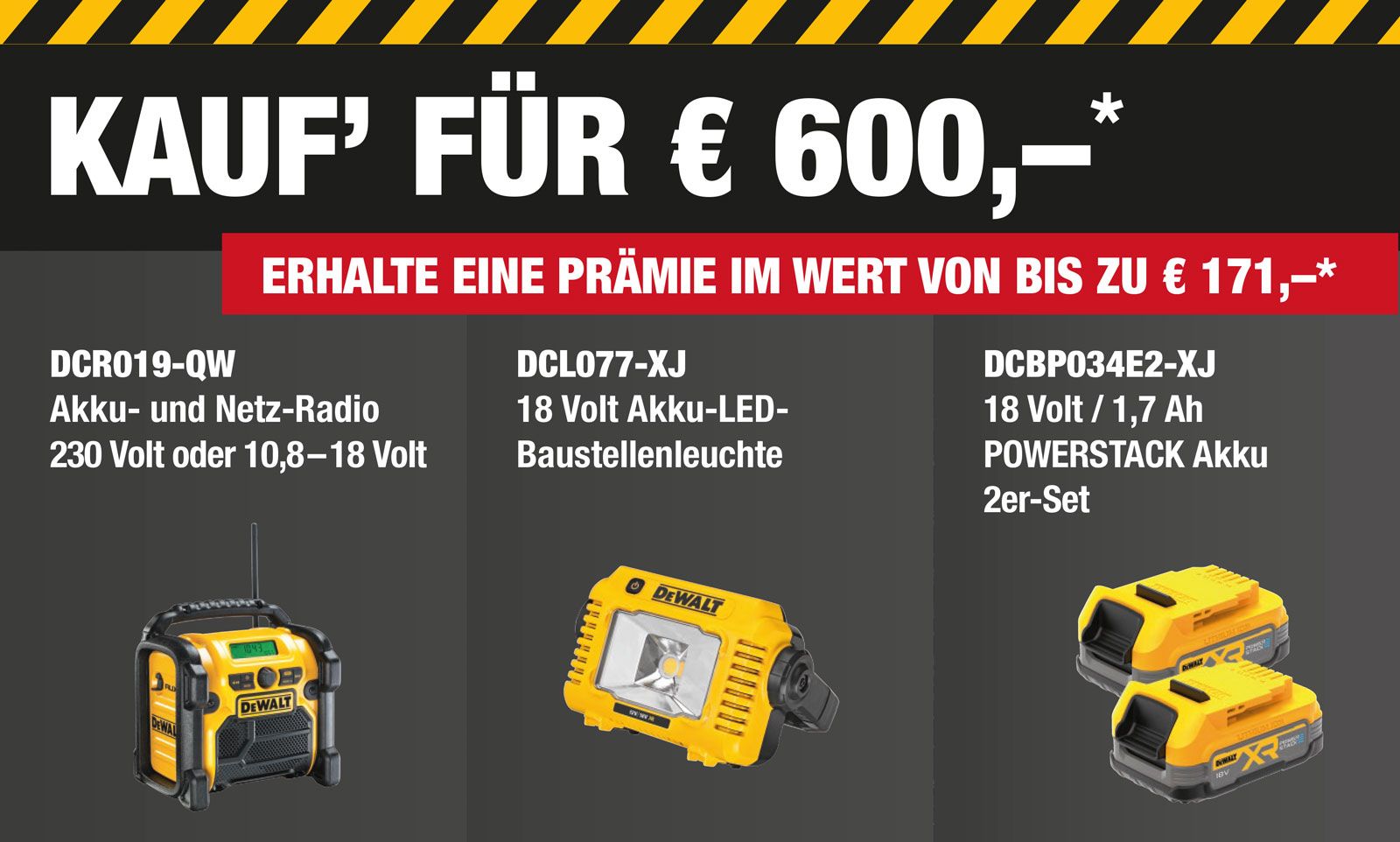 DEWALT TOUGH DAYS GRATIS PRÄMIEN - 1